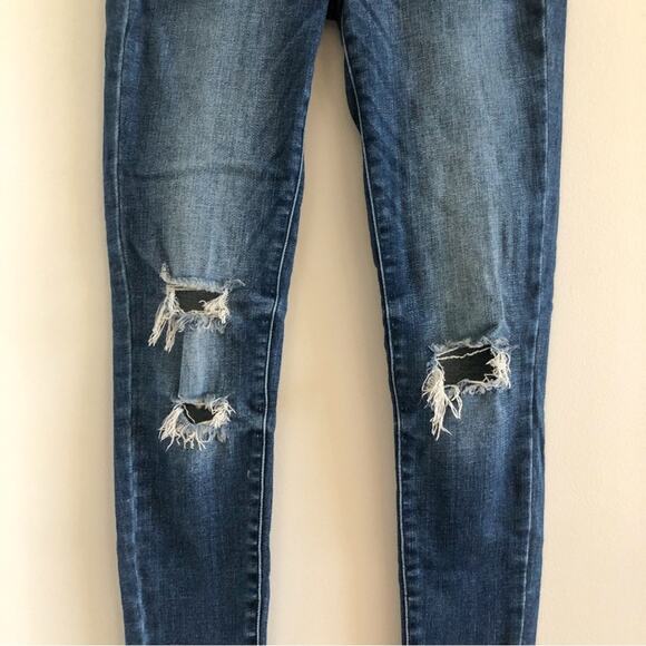 KanCan Skinny Jeans Signature High Rise Distressed 24 VBK489R - Picture 3 of 5